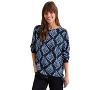 CECIL Damen B345318 Print-Bluse Mit Knotendetail, Universal Blue, M EU