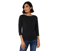 Cecil Damen Basic Boatneck T-Shirt, Black, XS
