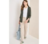 Cecil Damen Basic Cardigan in offener Passform in Grün, Gr: M