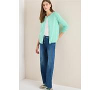 Cecil Damen Basic Cardigan mit Rundhals in Grün, Gr: XS