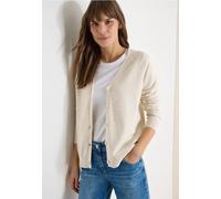 Cecil Damen Basic Cardigan mit V-Neck und Knöpfen in Beige, Gr: XL