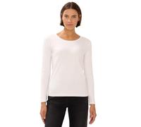 Cecil Damen Langarmshirt Basic Style Pia 100% Baumwolle Jersey Rundhals Vanilleweiß XS