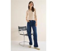 Cecil Damen Basic Langarmshirt in Beige, Gr: XXL