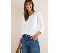 Cecil Damen Basic Langarmshirt in Weiß, Gr: XXL