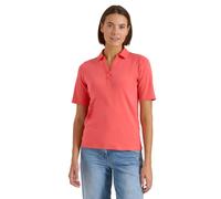 Poloshirt CECIL, Damen, Gr. XXL (46), rosa (shiny coral), Web, 100% Baumwolle, unifarben, comfort fit normal, hoch geschlossener Ausschnitt, abgesteppt, Shirts, aus reiner Baumwolle (23229741-XXL) shi