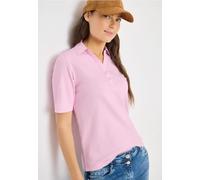 Poloshirt CECIL, Damen, Gr. XXL (46), light blush rose, Web, 100% Baumwolle, unifarben, comfort fit normal, hoch geschlossener Ausschnitt, abgesteppt, Shirts, aus reiner Baumwolle (43666749-XXL) light