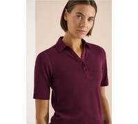 Poloshirt CECIL, Damen, Gr. XXL (46), sweet grape rot, Web, 100% Baumwolle, unifarben, comfort fit normal, hoch geschlossener Ausschnitt, abgesteppt, Shirts, aus reiner Baumwolle (40465660-XXL) sweet