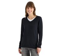 Cecil Pullover Basic Damen V-Ausschnitt 60% Baumwolle/40% Viskose Blau Gr. L (42)