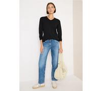 Strickpullover CECIL, Damen, Gr. XXL (46), grau (charcoal grau melange), Web, 60% Baumwolle, 40% Viskose, unifarben, normal normal, V-Ausschnitt, Rippbündchen, Pullover Strickpullover, im soften Baumw