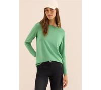 CECIL Strickpullover Basic – Rundhals, 60% Baumwolle/40% Viskose – Fennel Grün Gr. M