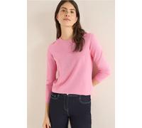Strickpullover CECIL, Damen, Gr. M (40), schwarz blossom melange, Web, 60% Baumwolle, 40% Viskose, meliert, normal normal, Rundhals, abgesteppt, Pullover, aus Feinstrick (97527654-M) schwarz blossom m