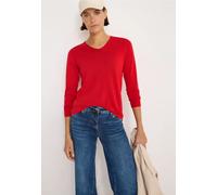 Strickpullover CECIL, Damen, Gr. M (40), rot (fiery rot), Web, 60% Baumwolle, 40% Viskose, unifarben, normal normal, V-Ausschnitt, Rippbündchen, Pullover, im soften Baumwoll-Mix (91608621-M) fiery rot