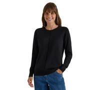 Rundhalspullover CECIL, Damen, Gr. XS (36), schwarz, Web, 60% Baumwolle, 40% Viskose, unifarben, normal normal, Rundhals, Rippbündchen, Pullover Rundhalspullover, im soften Baumwoll-Mix, Topseller (31