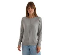 Rundhalspullover CECIL, Damen, Gr. L (42), grau (mineral grau melange), Web, 60% Baumwolle, 40% Viskose, unifarben, normal normal, Rundhals, Rippbündchen, Pullover Rundhalspullover, im soften Baumwoll