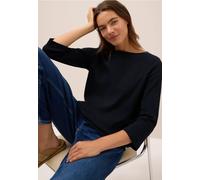 CECIL Damen 3227522 Basic RIPP-Shirt, urban Dark Blue, Large