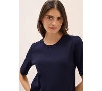 Cecil Damen Basic Ripp T-Shirt in Blau, Gr: XL