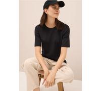 CECIL Damen 3228182 Basic RIPP T-Shirt, Black, XX-Large