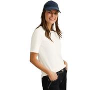 Cecil Damen-T-Shirt B322914 NOS Basic Ripp-Struktur Vanilleweiß Größe L