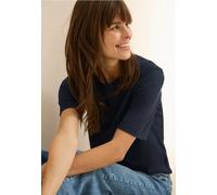CECIL Damen B322914 Basic RIPP-Struktur T-Shirt, universal Blue, XXL