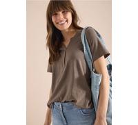 Cecil Damen Basic Shirt im Tunika-Look in Beige, Gr: L
