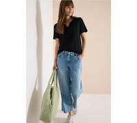 Cecil Damen Basic Shirt im Tunika-Look in Schwarz, Gr: XL