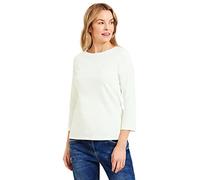 Cecil Damen B317389 Basic Baumwollshirt U Boot Ausschnitt, Vanilla White, XL EU