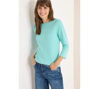 Cecil Damen Basic Shirt in Unifarbe in Blau, Gr: XXL