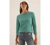 CECIL Damen 3127598 Basic Baumwollshirt U-Boot Ausschnitt, Jewel Green, Large