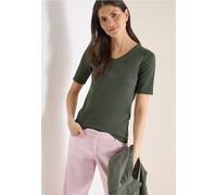 Cecil Damen Basic T-Shirt aus Baumwolle in Grün, Gr: L