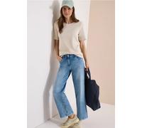 Cecil Damen Basic T-Shirt in Rippstruktur in Beige, Gr: S