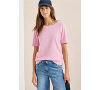 Cecil Damen Basic T-Shirt in Rippstruktur in Rosa, Gr: XXL