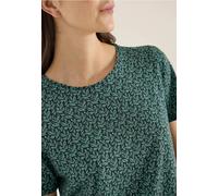 Cecil Damen Basic T-Shirt mit Minimal Print in Grün, Gr: L