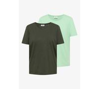 Cecil Damen Basic T-Shirt mit Rundhals im 2er-Pack in Multicolour, Gr: 3XL