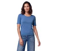 CECIL Damen Basic T-Shirt mit Rundhals in Unifarbe | Style Lena north blue XL