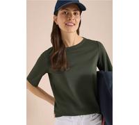 Cecil Damen Basic T-Shirt mit U-Boot-Ausschnitt in Grün, Gr: XXL