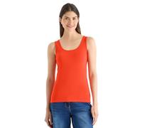 Shirttop CECIL "Style Linda", Damen, Gr. XXL (46), cherry tomato orange, Jersey, Obermaterial: 100% Baumwolle, hüftbedeckend, Rundhals, Tops Shirttop, in Unifarbe (89454334-XXL) cherry tomato orange
