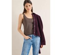 Cecil Damen Basic Top aus reiner Baumwolle in Beige, Gr: S