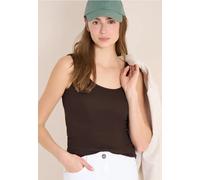 Cecil Damen Basic Top aus reiner Baumwolle in Braun, Gr: XS