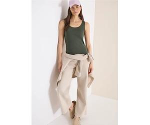 Cecil Damen Basic Top aus reiner Baumwolle in Grün, Gr: XL