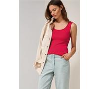 Cecil Damen Basic Top mit Rundhals aus Baumwolle in Rot, Gr: S