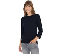 Cecil Damen Basic U-Boot-Shirt 3/4-Arm Jersey 100% Baumwolle Blau XL