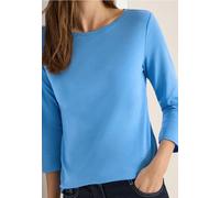 Cecil Damen Basic U-Boot Shirt in Blau, Gr: XS