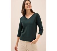 Cecil Damen Basic V-Neck Shirt in Grün, Gr: XS