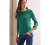 Cecil Damen Basic V-Neck Shirt in Grün, Gr: XXL