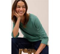 CECIL Basic V-Neck Shirt Jewel Green XXL