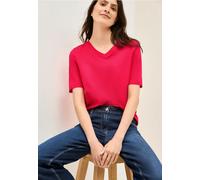 Cecil Damen 3227699 Basic V-Neck Shirt, Glazed Apple red, Small