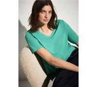 Cecil Damen Basic V-Neck T-Shirt in Grün, Gr: XXL