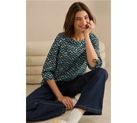 Cecil Damen Bedruckte Bluse in Grün, Gr: XS