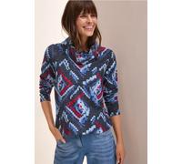 Cecil Damen Bedrucktes Melange-Shirt in Blau, Gr: XXL