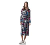 CECIL Bedrucktes Mesh-Midikleid Damen Blau Gr. XL Rundhals wadenlang 95% Polyester/5% Elasthan